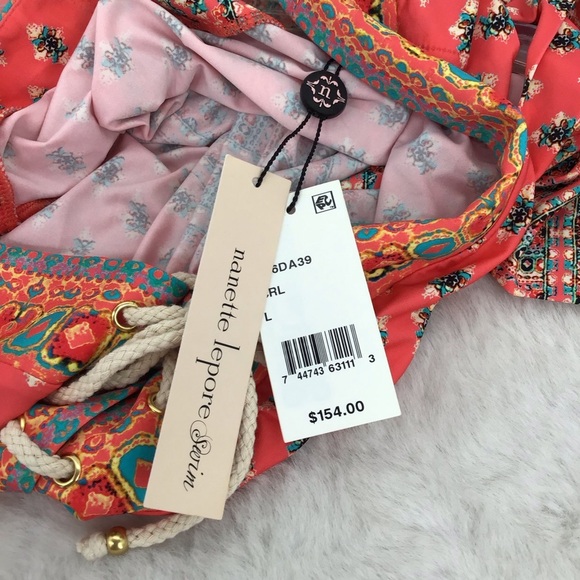 Nanette Lepore Swim NWT 2-Piece Set Cover Tunic & Pants Multicolored Size Large - Picture 6 of 13